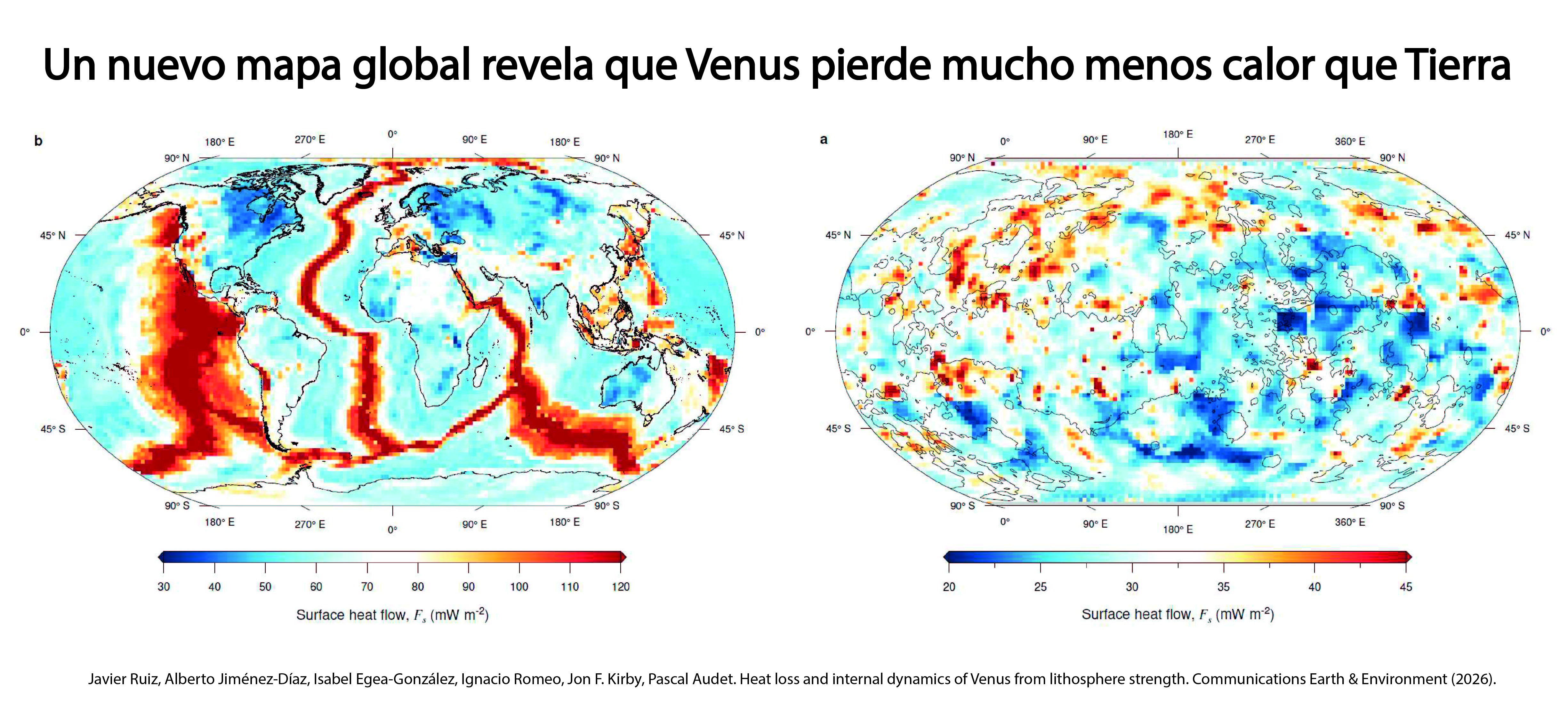 Un nuevo mapa global revela que Venus pierde mucho menos calor que Tierra